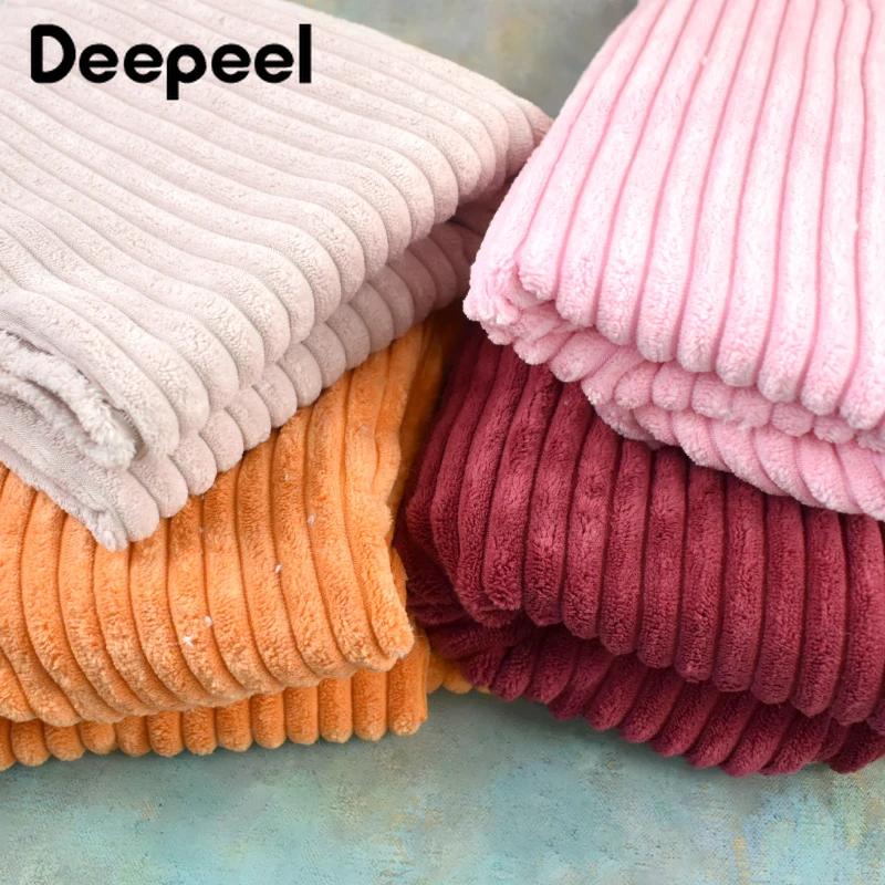 

50/100*150cm Striped Corduroy Fabric Sofa Pillows Sweater Clothes Knitted Fabrics Handmade Home Textile Cloth Sewing Accessories