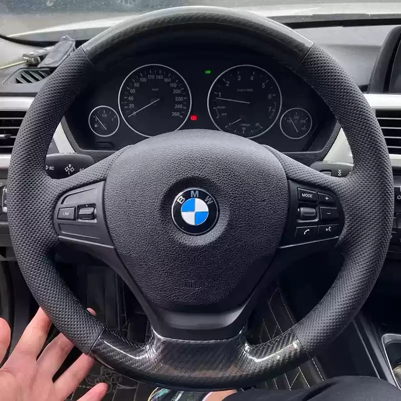 

For 2013-2016 BMW 3 Series 328i Steering Wheel Cover Genuine Leather BMW X3 X5 Hand-sewn Custom Car Steering Wheel Braid Cover