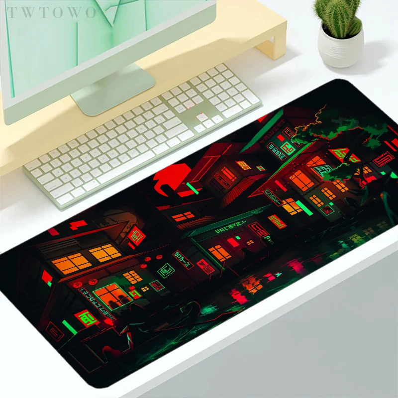 Japanese Style City Mouse Pad Gamer XL Home Computer Mousepad XXL Office Natural Rubber Non-Slip Soft Desktop Mouse Pad Mice Pad