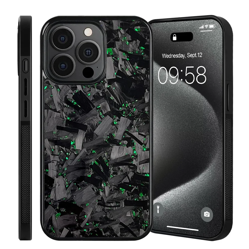 Magnetische Real Forged Carbon Case voor iPhone 17 17Air 16 15 14 13 12 11 Pro Max 16 + 15 + Beschermende Telefoon Achterkant met MagSafe