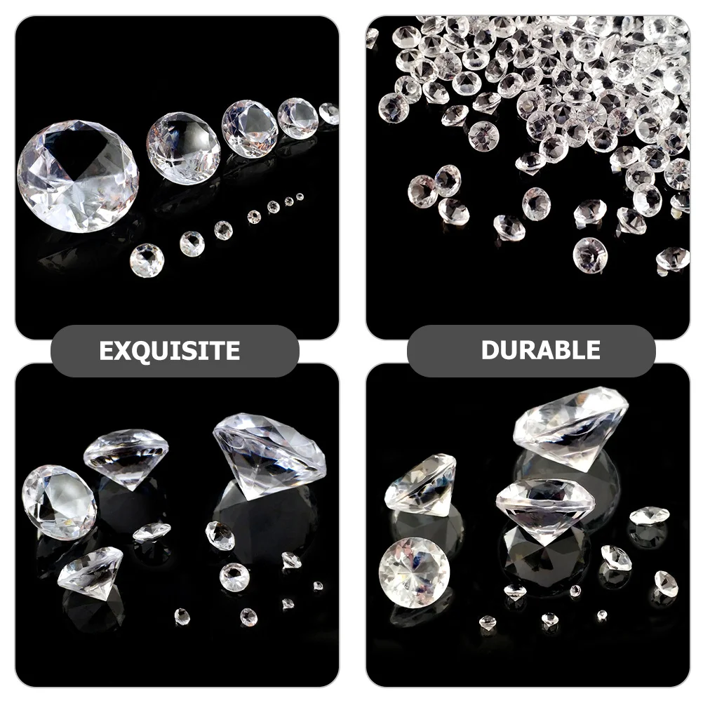 

500pcs Wedding Sprinkle Diamonds Acrylic Pointed Gems Vase Fillers Table Scatter Decor For Party Home Decoration Rhinestones