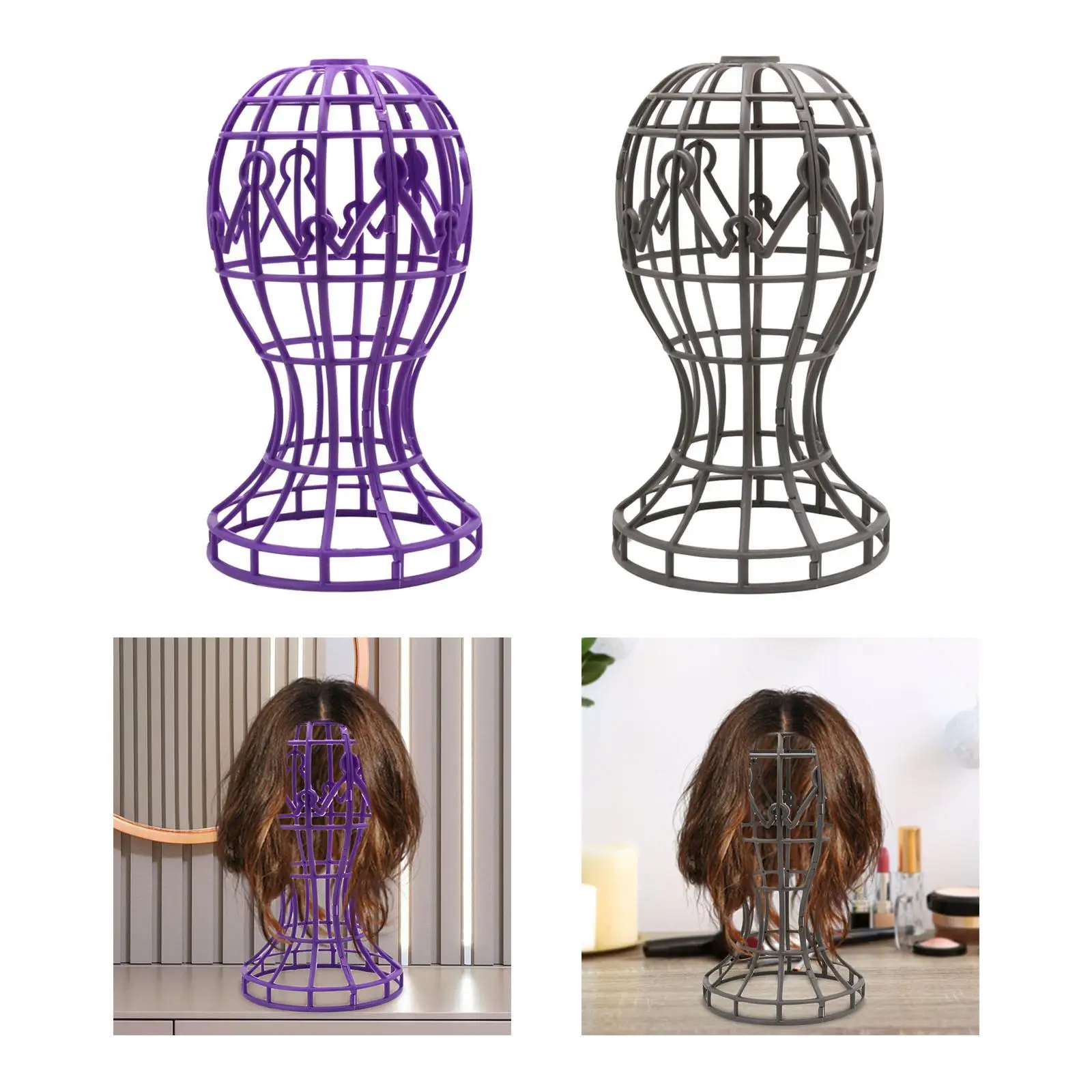 Travel Wig Stand Foldable for All Wigs Collapsible Wig Hangers Wig Holder