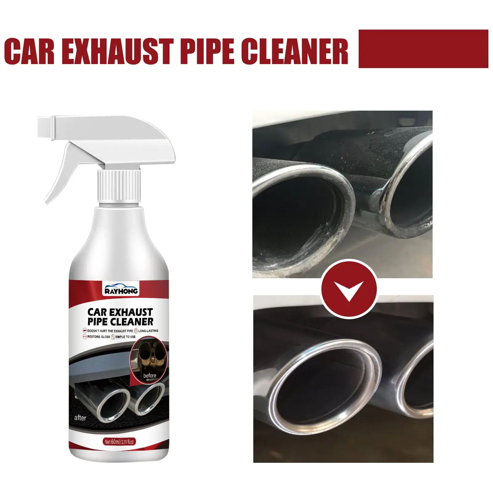 

Automobile exhaust pipe cleaner Rust removal carbon removal black smoke removal automobile motorcycle maintenance cleaner