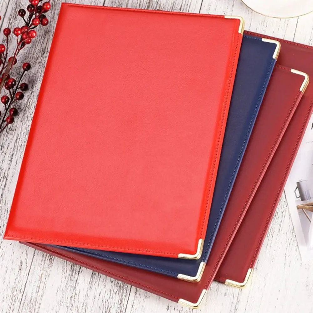 Good Quality PU Leather Blank Folder A4 Thicken Paper Cover Certificate Holder
