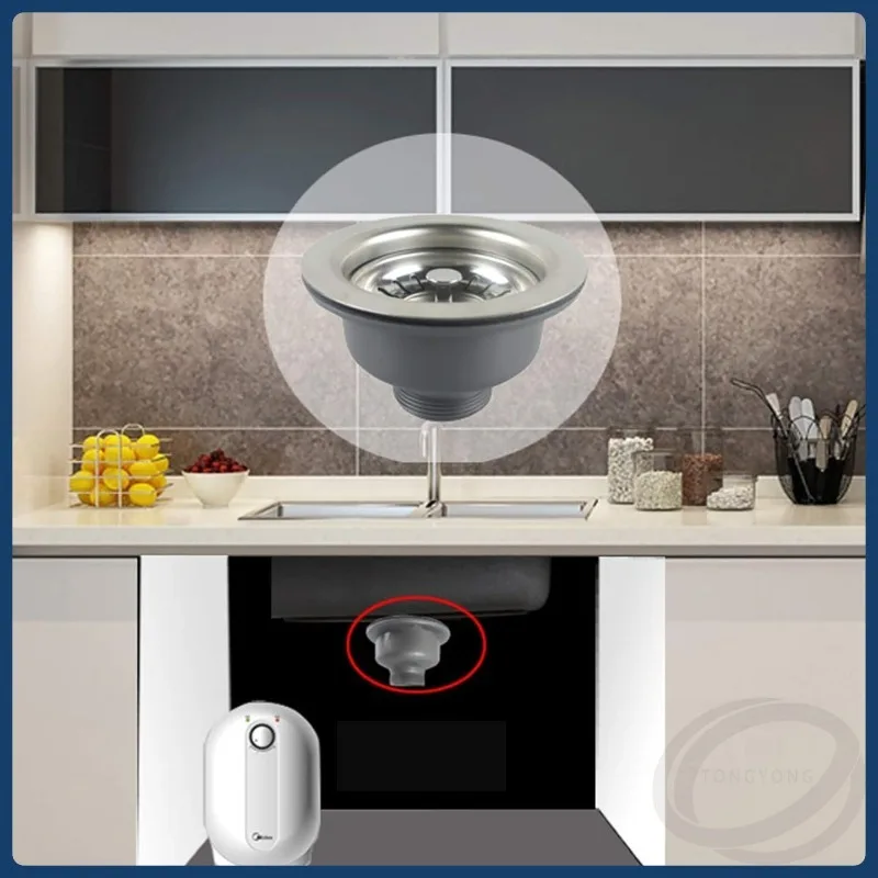 1 шт., сливной фильтр для кухонной раковины в сборе, стальная кухонная пробка, аксессуары для раковины с защитой от засорения для дома, кухни, раковины на балконе