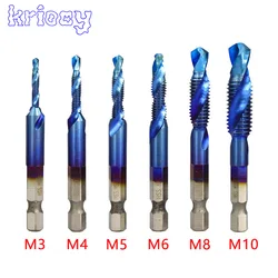 Hex Shank HSS Screw Thread Metric Tap Drill Bits Screw Machine Compound M3 M4 M5 M6 M8 M10 Hand Tools Titanium Plated