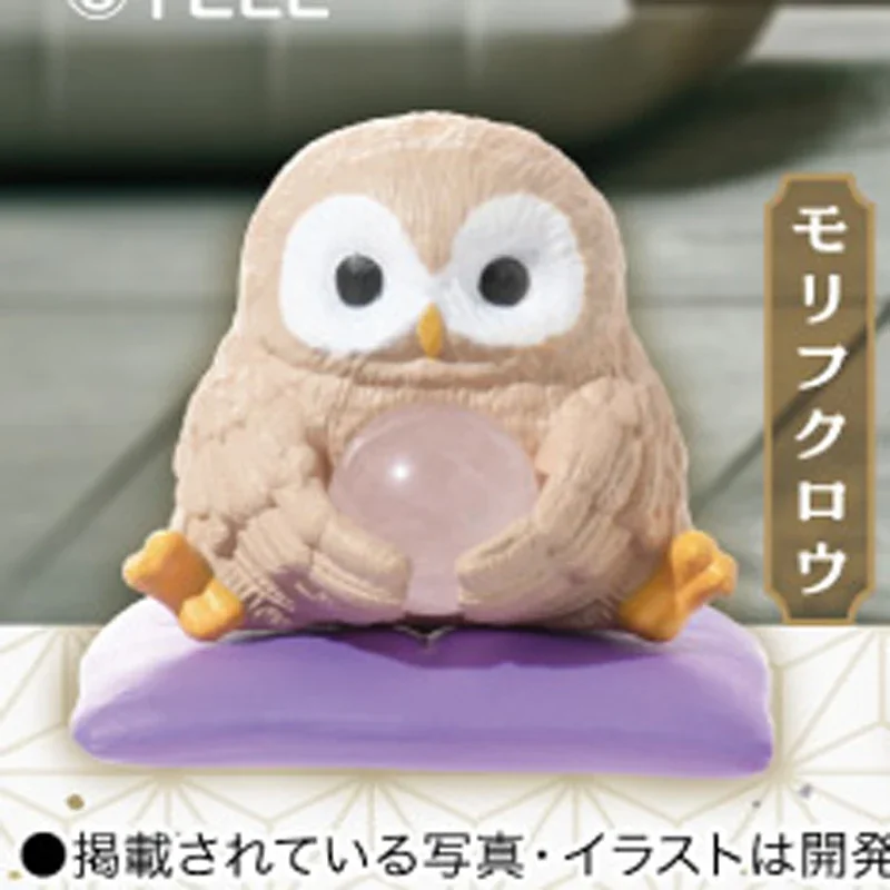 Uilen zitten in meditatie zithouding Gashapon Collection Ornament Q-versie Action Figure Model speelgoed