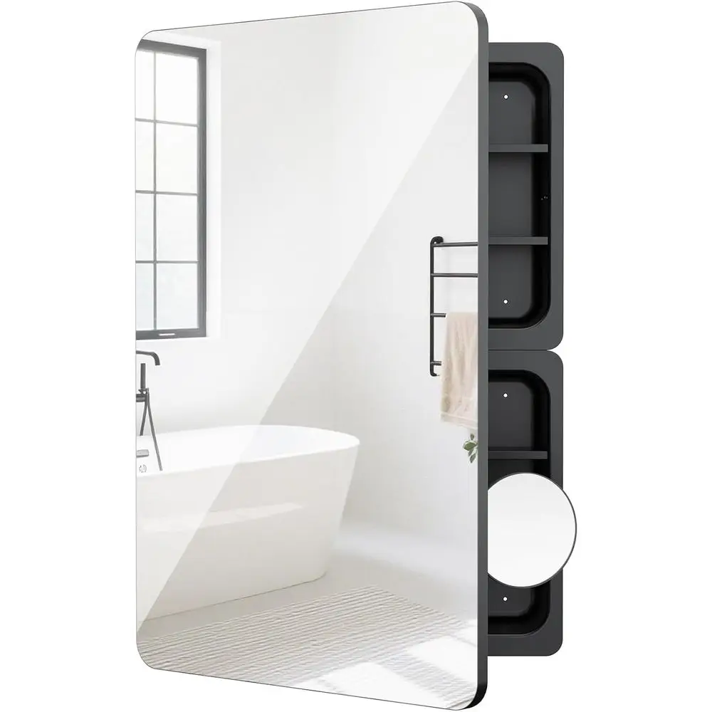 

24x36 Inch Mirrored Cabinet with 3X Magnification, Adjustable Shelves, Storage Space for Beauty Essentials