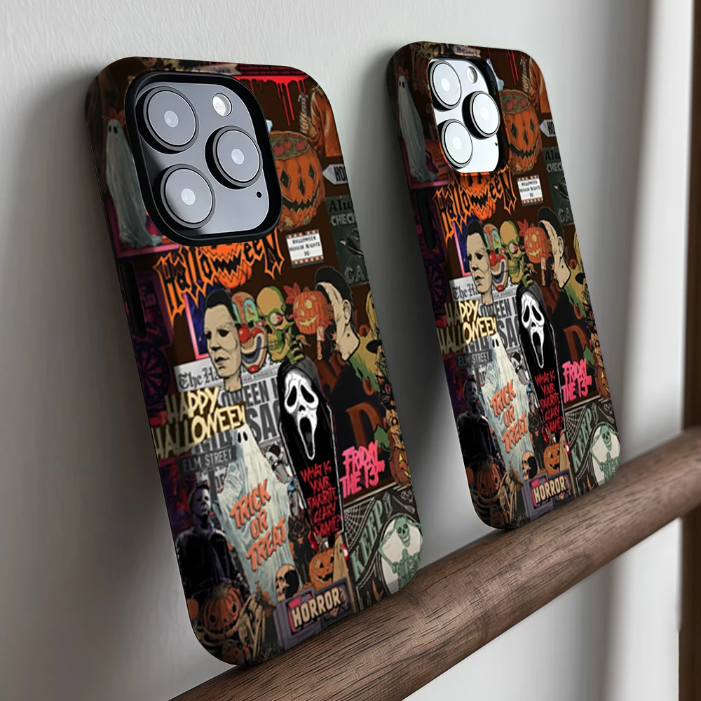 CaseLumi Matte Bumper für MagSafe Hülle für iPhone 17 16 15 14 Plus 13 Pro Max Stoßfeste Harte PC-Hülle Horrorfilm Halloween Cover – Detail 6