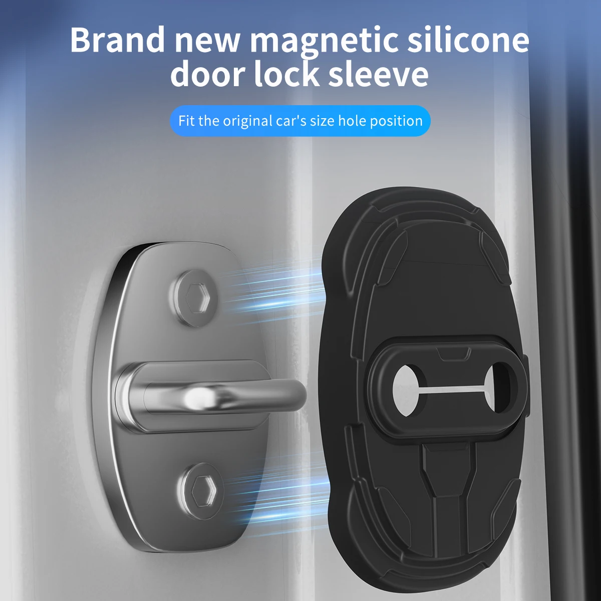4‑Pcs Silicone Car Door Lock Latch Protective Covers, Magnetic Anti‑Collision Shock‑Absorbing Pads For Denza B5