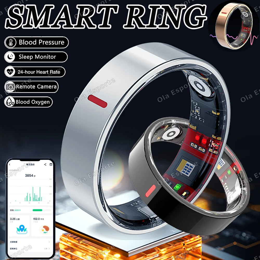 

Новое умное кольцо 2025 для мужчин и женщин, мониторинг здоровья, смак сердечного ритма, кровяное давление, трек для сна, водонепроницаемые спортивные кольца для фитнеса