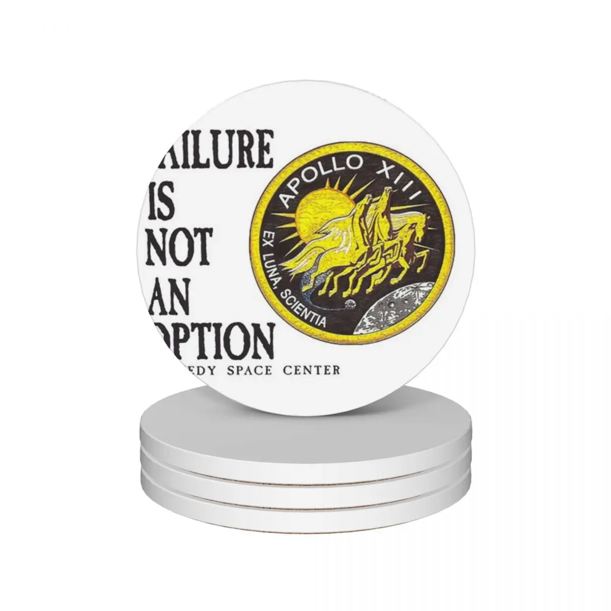 Apollo 11 - Failure is not an option Ceramic Coasters (Set of 4) cute cup for drinks aesthetic anti slip Coasters