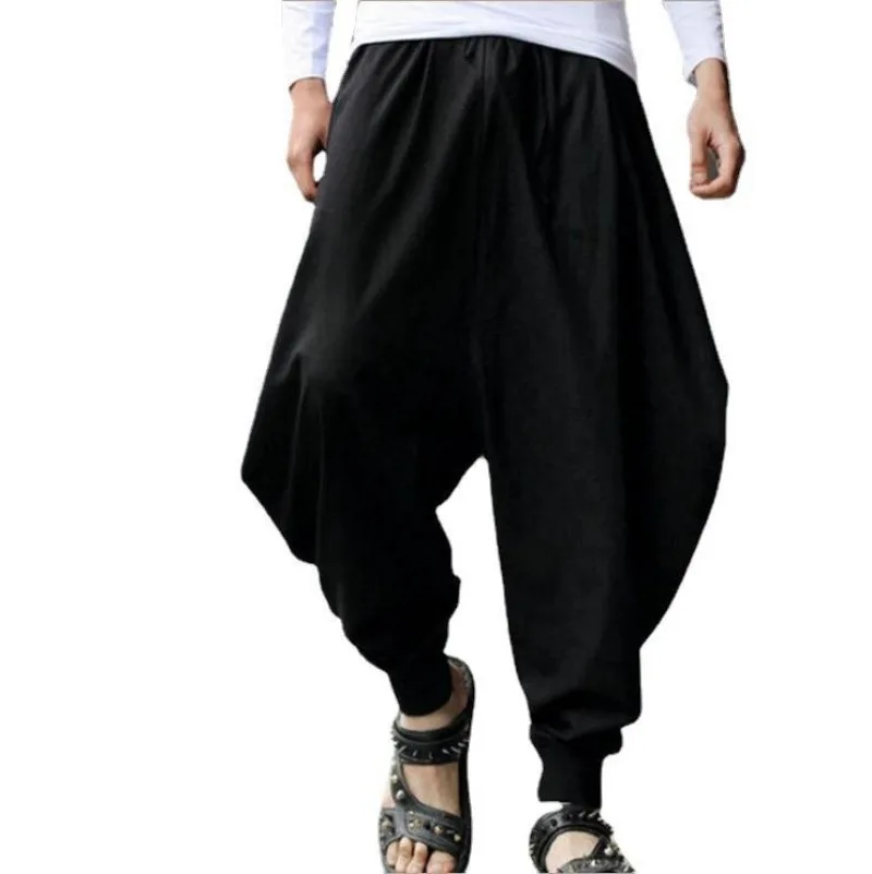 2024 Spring/Summer Foreign Trade New Men's Pants Retro and Cool Harun Pants Casual Loose Tie Feet Pants