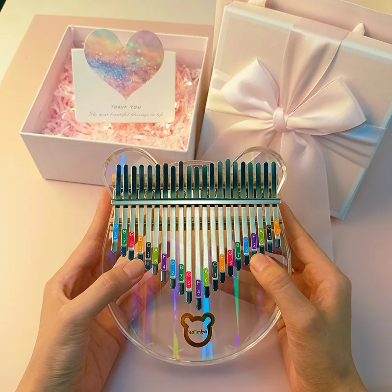 

21Tone TransparentThumb Piano Beginner Cute Shape Colorful Gradient KalimbaKalimba