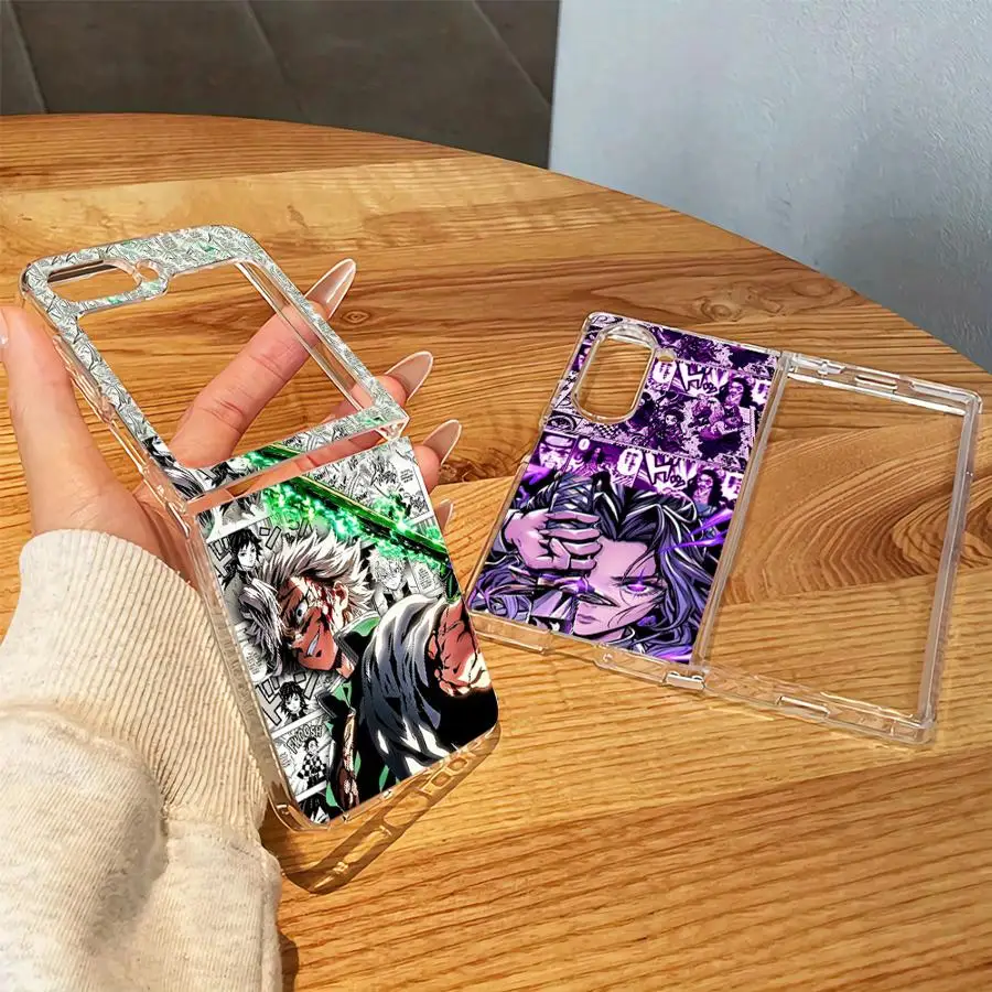 Demons Slayers Transparent Soft Phone Cover Case for Samsung Galaxy Z Fold 8 Ultra Flip8 ZFold4 Flip4 ZFold5 ZFold3 ZFold7 Flip7