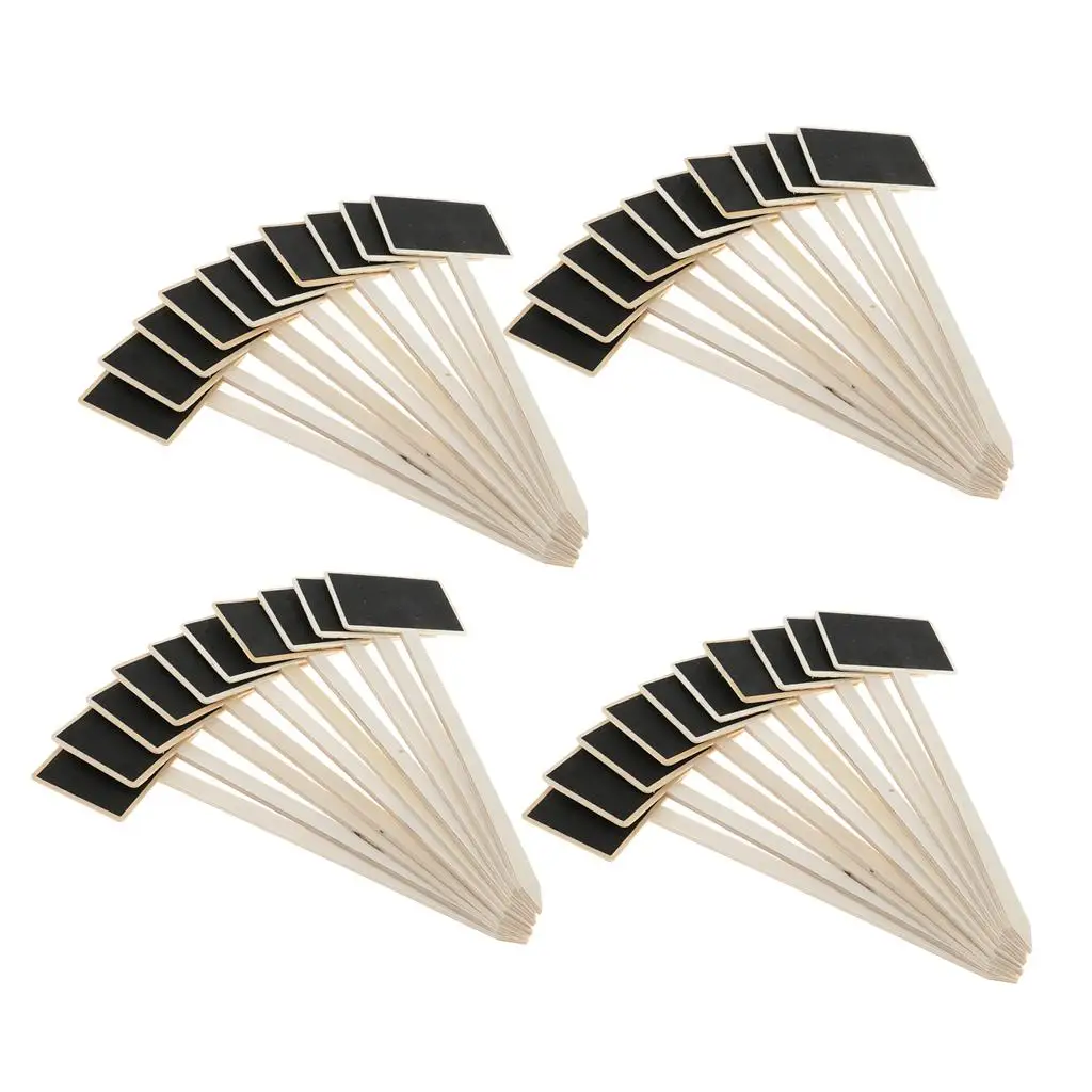 Wooden Blackboard Tag Mini Chalkboard Sign Price Label for Flower Pot Wedding Birthday Table Decoration