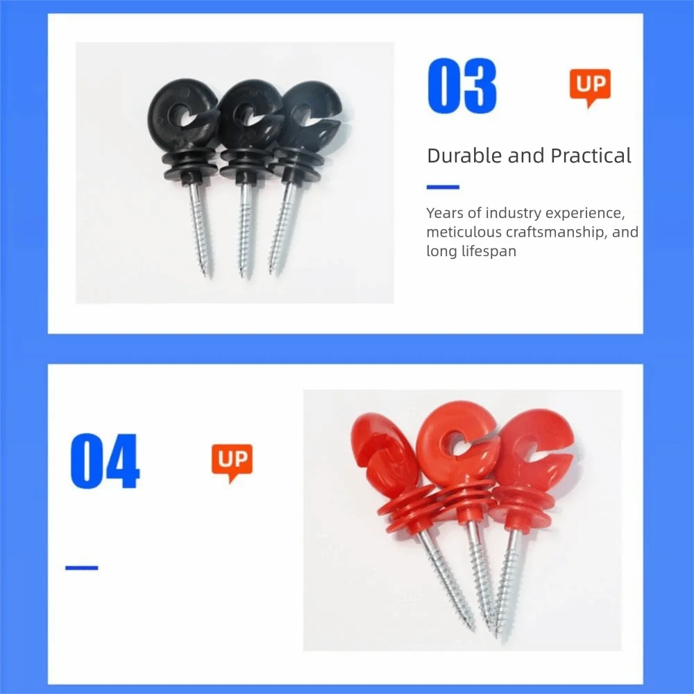 100 قطعة المسمار في الخشب آخر المسمار بزاوية فتحة Sunproof سياج حلقة عازل سياج أداة غير نافذ للمطر سياج كهربائي عوازل