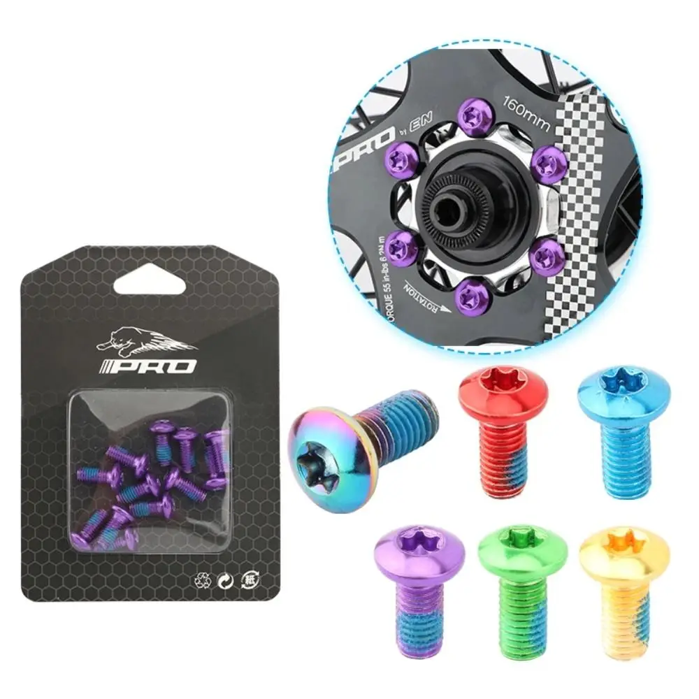 MTB 디스크 브레이크 로터 고정 나사, 합금 스틸 디스크 브레이크 나사, 자전거 액세서리, T25 컬러, 12 개