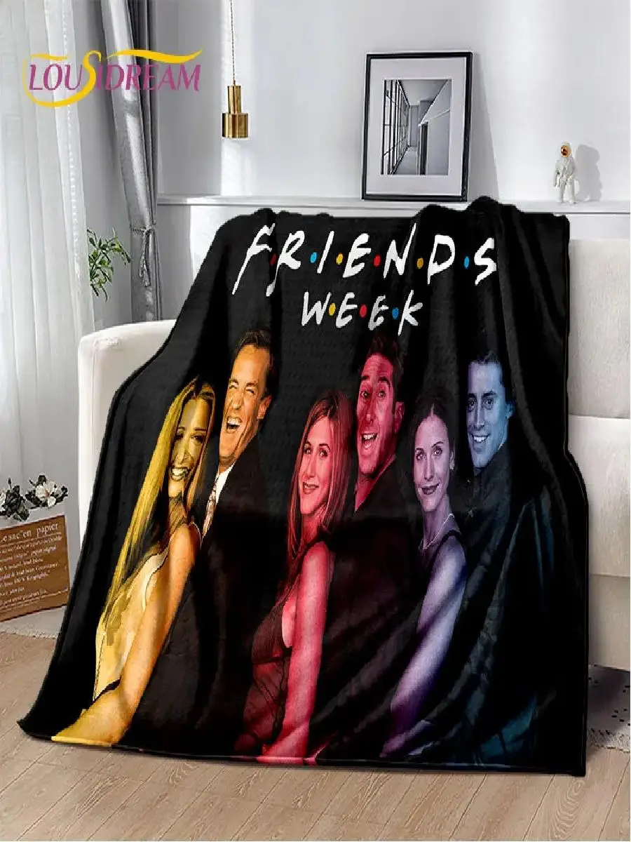 بطانية رمي من الفلانيل القطيفة من Friends TV Show لغرفة النوم وغرفة المعيشة وغطاء النزهة بتصميم ناعم مطبوع على شكل حرف D #2