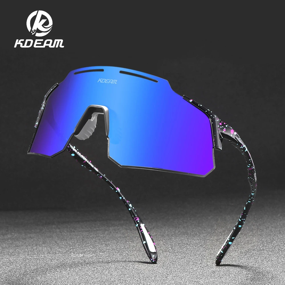 

KDEAM 2024 TR90 Polarized Men's Sunglasses Sports One Piece Cycling Windproof Glasses Top Quality Ultra Light Outdoor Goggles