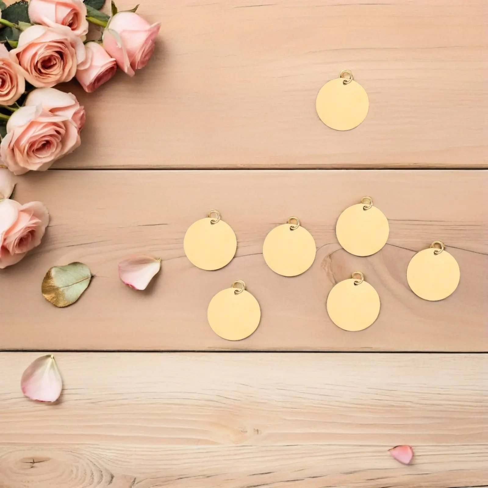 

10 шт. круглых заготовок для подвесок из нержавеющей стали с зеркальной полировкой и плоской поверхностью для персонализированной гравировки и штамповки, для изготовления украшений своими руками