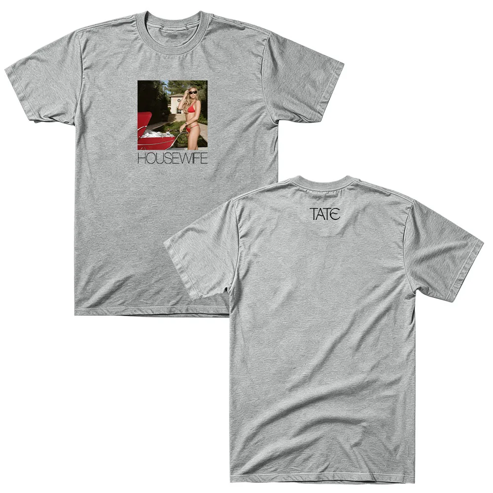 Tate McRae Housewife Photo Tee Graphic Unisex Cotton Short Sleeve Tee Men Women Singer Fan Merch Streetwear High Quality Y2K Top