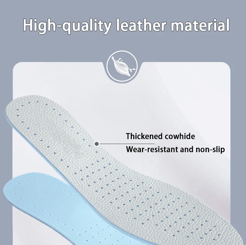 1 Paar/2 Paar Leder-Einlegesohlen, atmungsaktive Sport-Einlegesohlen, Latex-Elastik-Schuhsohle, bequeme Schuhpolster für Damen und Herren. – Detail 3