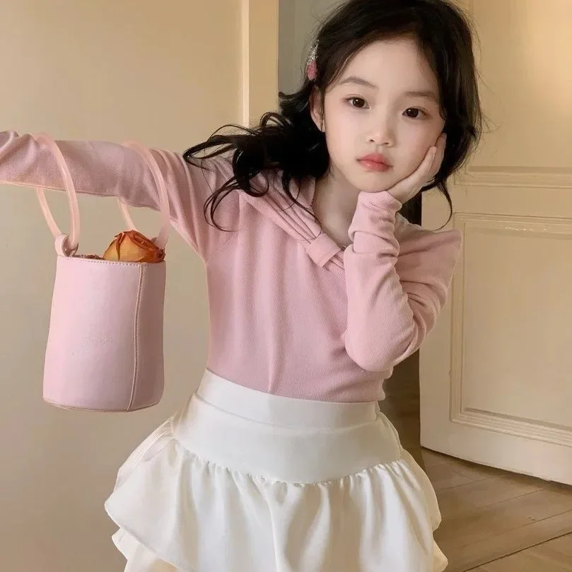 

Girls' Spring and Autumn Set 2026 New Fashionable Children's Design Top+pleated Skirt Two piece Set