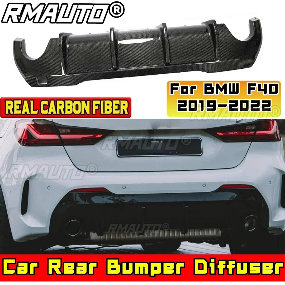 

Автомобильные аксессуары для BMW F40 2019-2022, автомобильный разветвитель губ для заднего бампера BMW F40, реальный углеродный фибра, стиль MP, диффузор, спойлер, комплект кузова