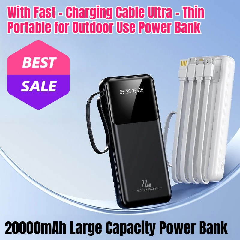 

Multi-capacity battery Large Capacity Power Bank with Fast - Charging Cable Ultra - Thin Portable for Outdoor Use Power Bank