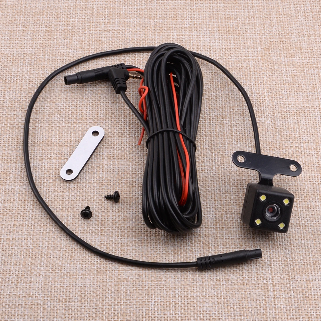 2.5mm 4 LED Dash Cam Rear View Car Backup Parking Camera with 5m 16.5ft Extension Cable DC 12V