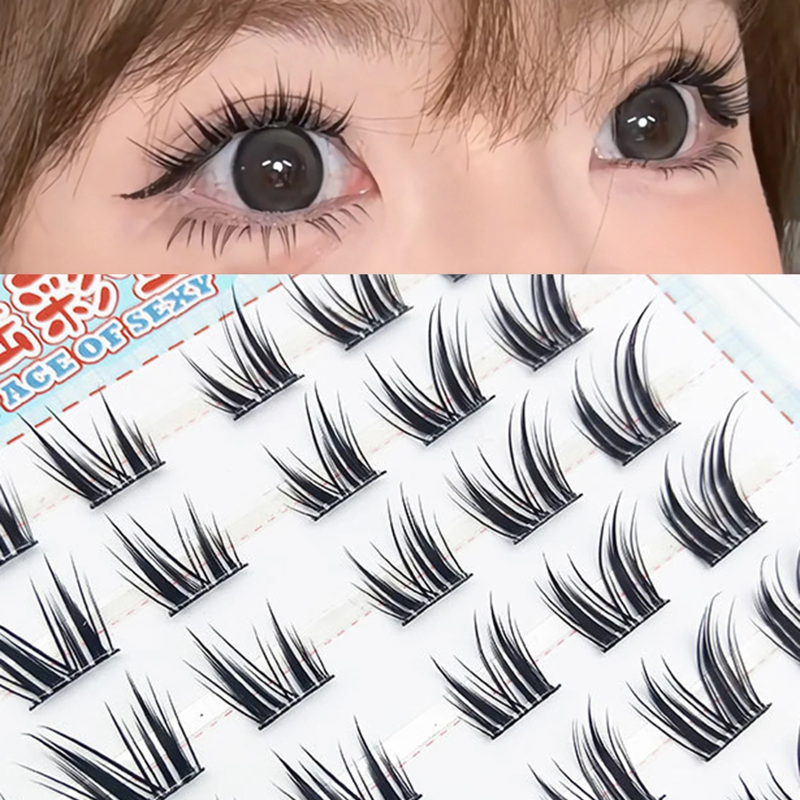 10 Rijen Lijmvrij DIY Onderwimpers Onderste Wimpers Zelfklevende DIY Wimperverlenging Natuurlijke Zachte Anime Wimpers Make-up