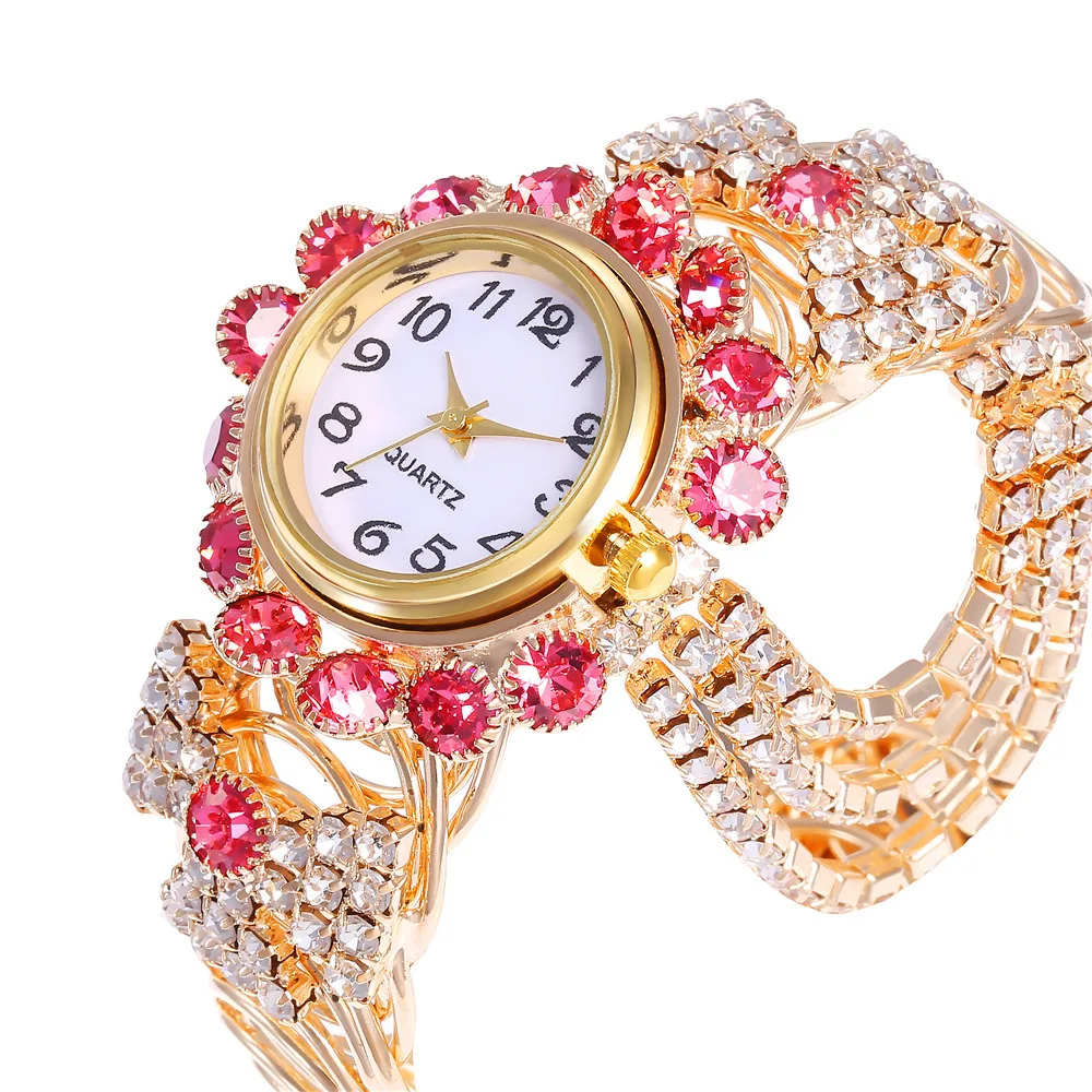 YIKAZE Diamond Rhinestone Luxury Women Quartz Wristwatch Fashion Ladies Alloy Steel Strap Casual Watches Clock Waterproof