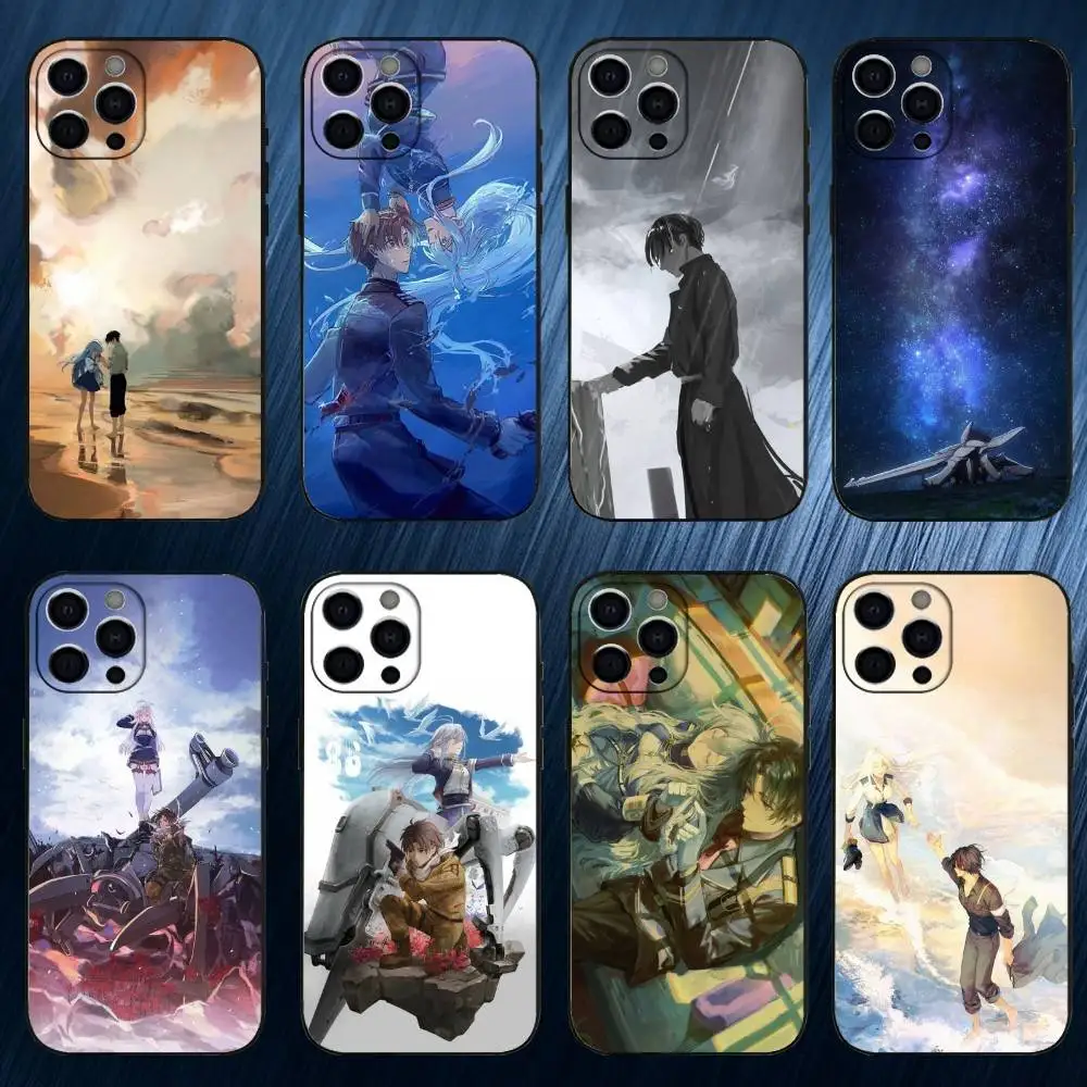 A-Anime 86 -Eighty Six- telefoonhoesje voor iPhone 17,16,15,14,13,12,11 Plus, Pro Max, zachte siliconen zwarte hoes