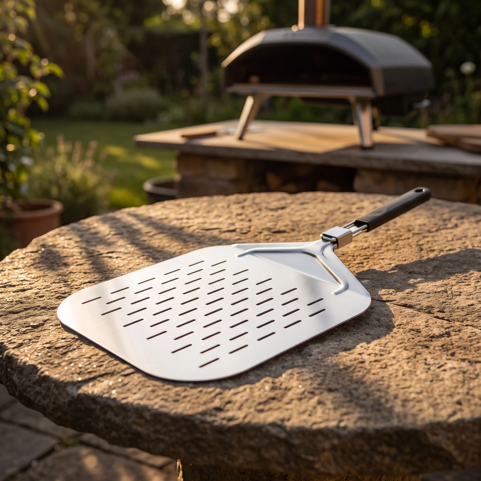 Pizza Peel with Folding Handle Collapsible Pizza Peel with Foldable Handle Bakeware Easy to Clean Ultra-Thin for Home Bakers