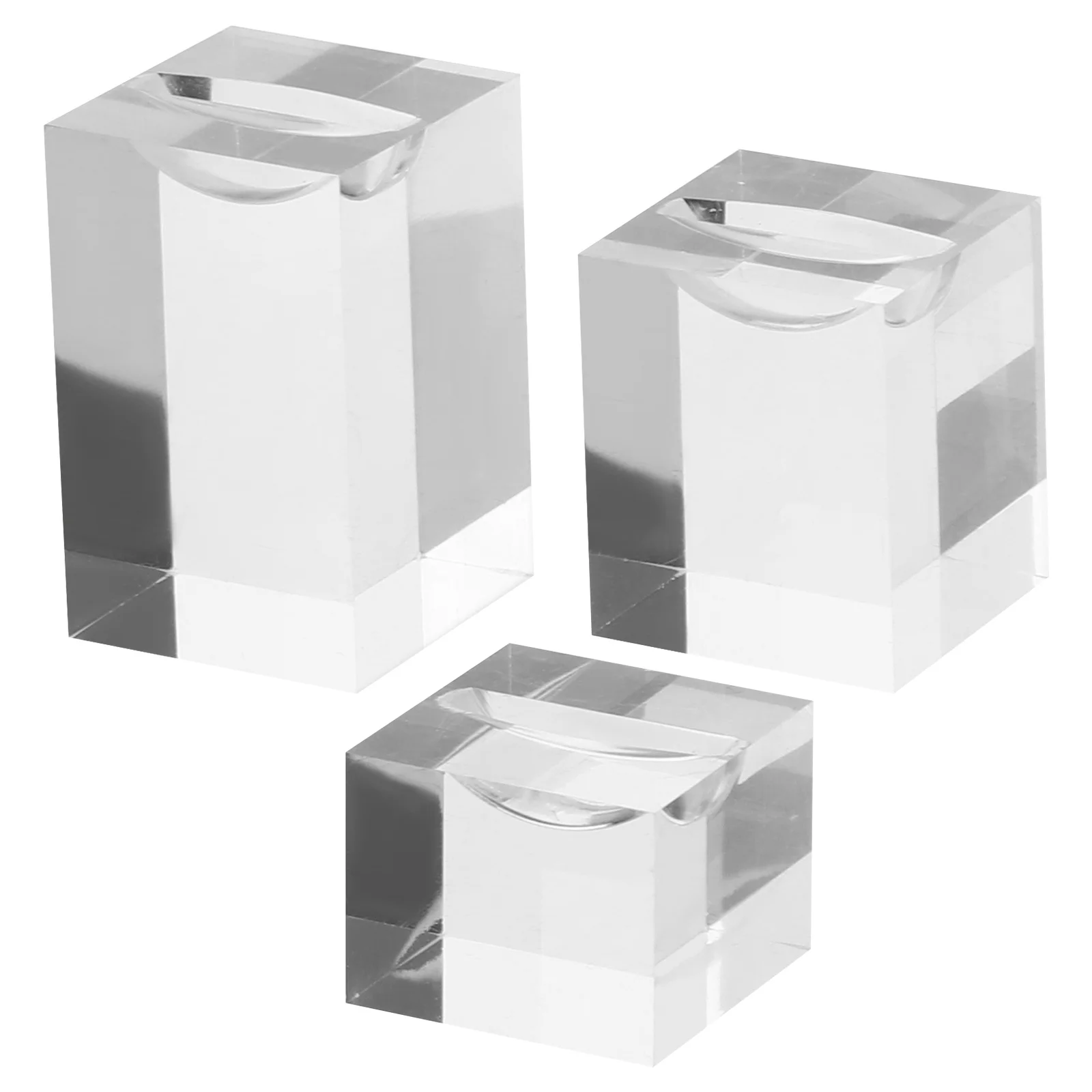 

Набор из 3 акриловых подставок для колец: прозрачные, прочные, для хранения ювелирных изделий, для рабочего стола, дома, магазина