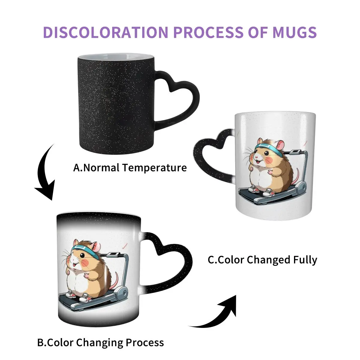 Cardio Hamster Athlete On A Treadmill Mug Funny Ceramic Coffee Cups Tea Mugs Milk Cup Drinkware Gifts for Woman Man
