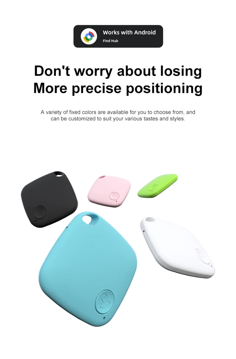 Mini Android GPS Tracker Tag Google Find Anti Loss Global Positioning Locator Compact Portable Long Battery Life for Pet Wallet