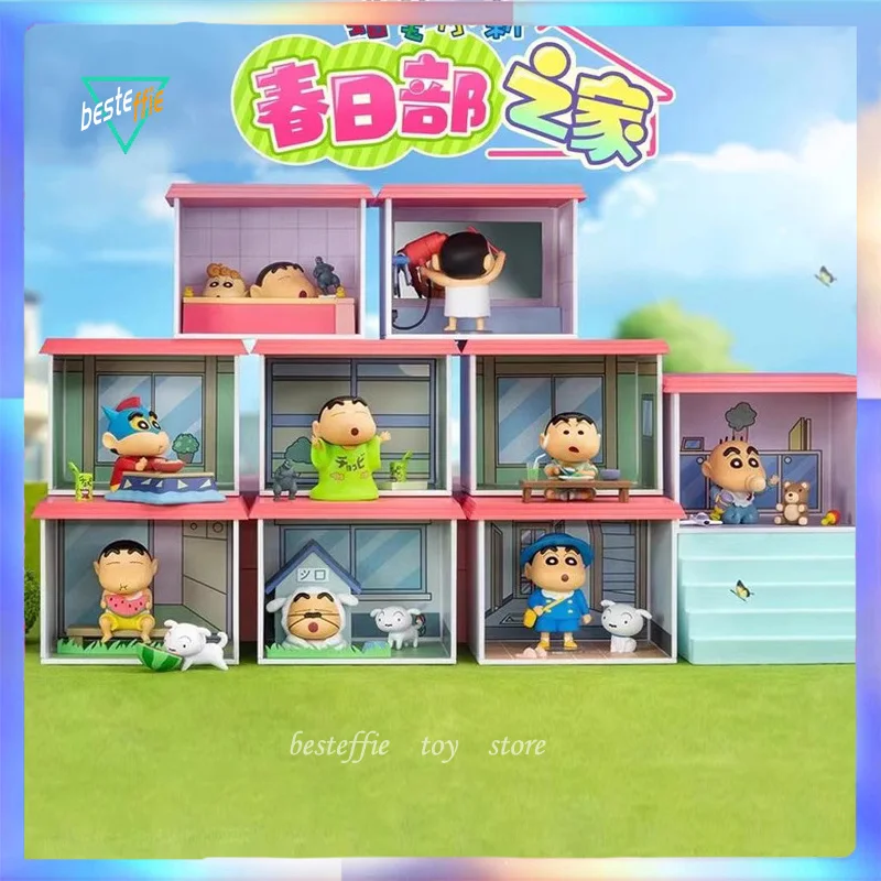 

Crayon Shin-chan глухая коробка Kasukabe's Family Lucky Box, милый Crayon Shin-chan, Классическая сцена, аниме-фигурка, детская игрушка, подарок