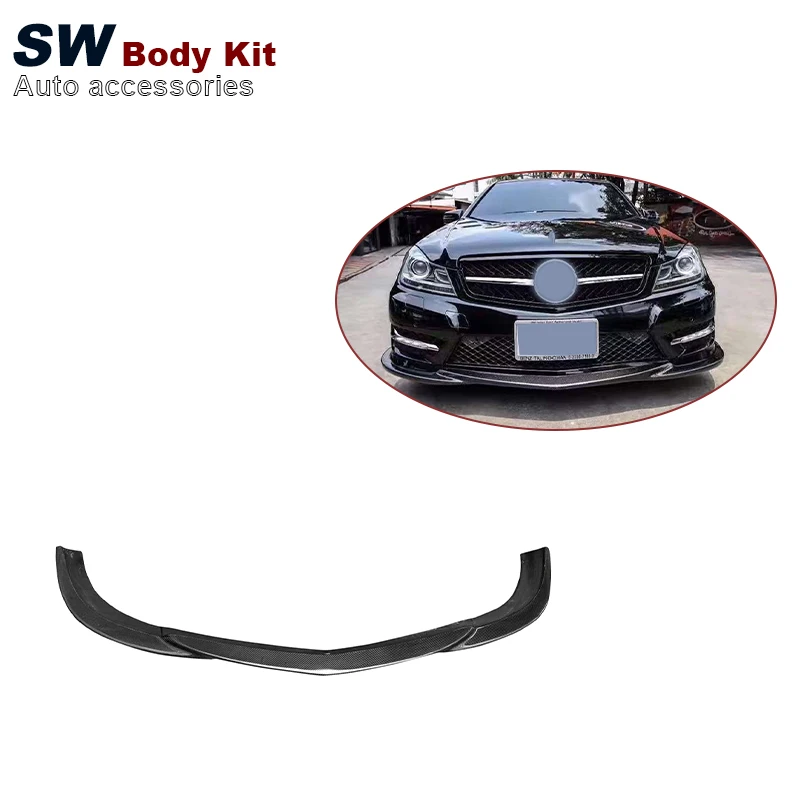 

Carbon Fiber AMG Style Front Bumper Lip For Mercedes-Benz C-Class W204 C63 Upgrade Bumper Splitter Lip Diffuser Cover Trim Kit