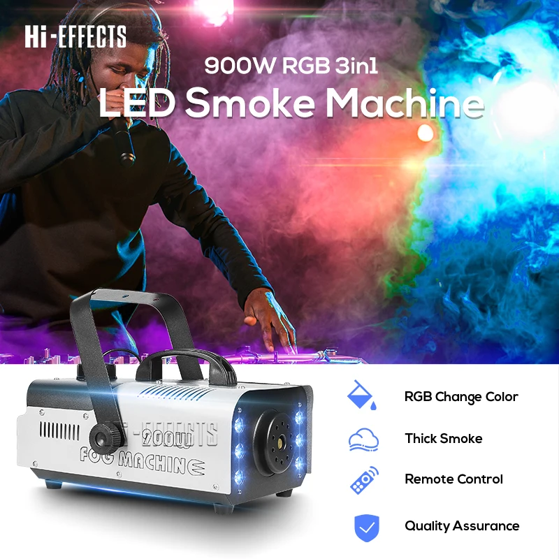 

LED Fogger Smoke Machine 900W Atmospheric Effects LED 3IN1 Fog Machines Stage Lighting DJ Equipment Smoke Maker For Party DJ Bar