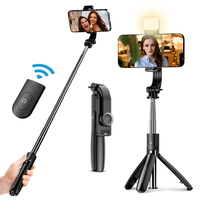 L21 Selfie stick Tripod with Wireless Bluetooth Remote Shutter for Phone Android IOS Cellphone, Optional add Fill Light