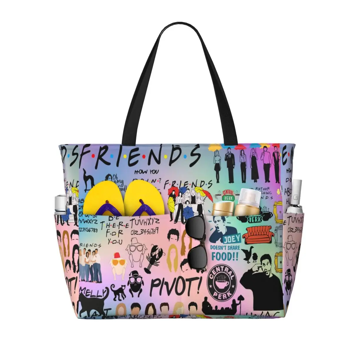 

Дорожная большая сумка с коллажем для ТВ-шоу «Друзья», женская большая вместительная продуктовая сумка на плечо для покупок