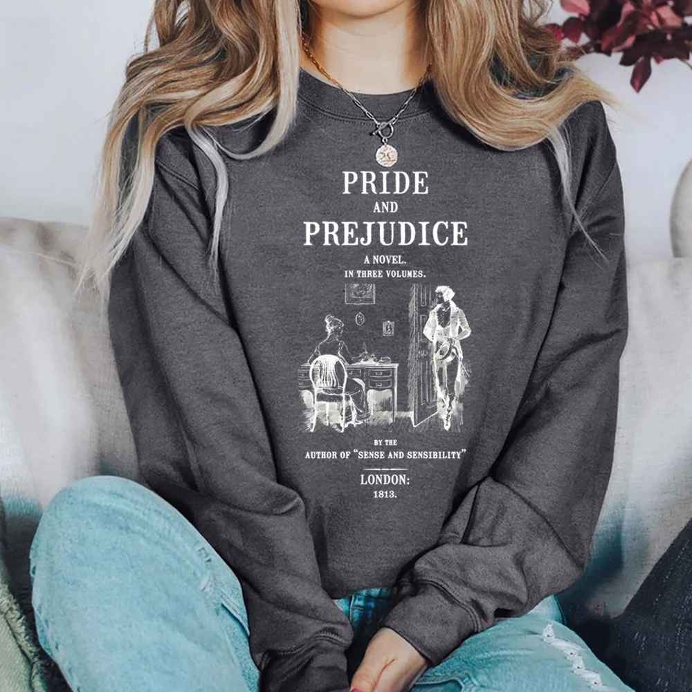 Pride and Prejudice Sweatshirt Jane Austen Hoodie Literary Bookish Sweater Pemberley Jumper Jane Austen Fan Crewneck Sweatshirts