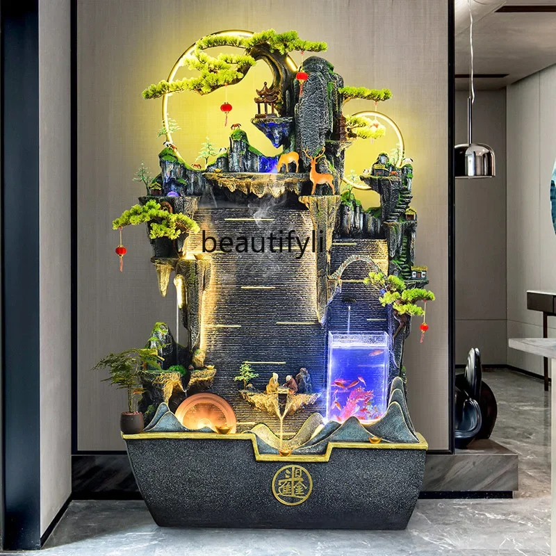 rockery flowing water fountain entrance water feature wall screen living room courtyard landscape decoration floor ornament