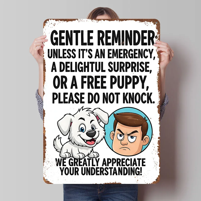 Do Not Knock Funny Sign Printed Poster Customized Retro Wall Art Vintage Metal Tin Signs for Home Room Decoration Gaming House