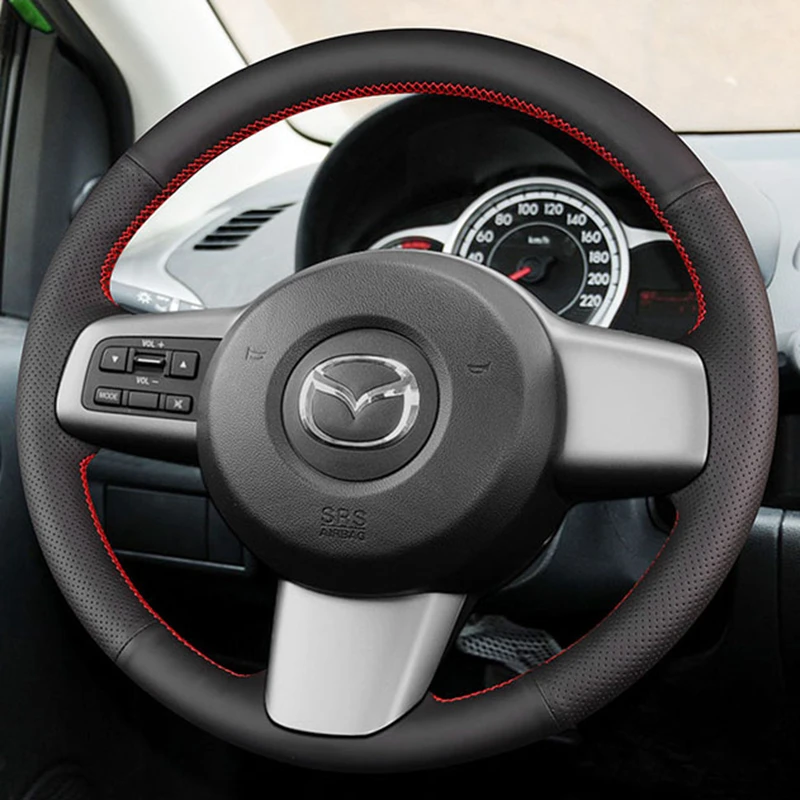 Car Steering Wheel Cover For Mazda 2 2008-2014 Customized Car Accessories Interiors Original Steering Wheel Braid Steering Wrap