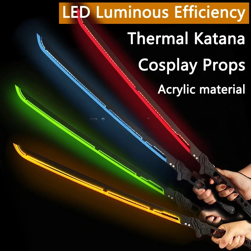 

Game Punk Style 2077 Thermal Katana Cosplay Props Ninja Weapons Samurai LED Luminous Efficiency Swords