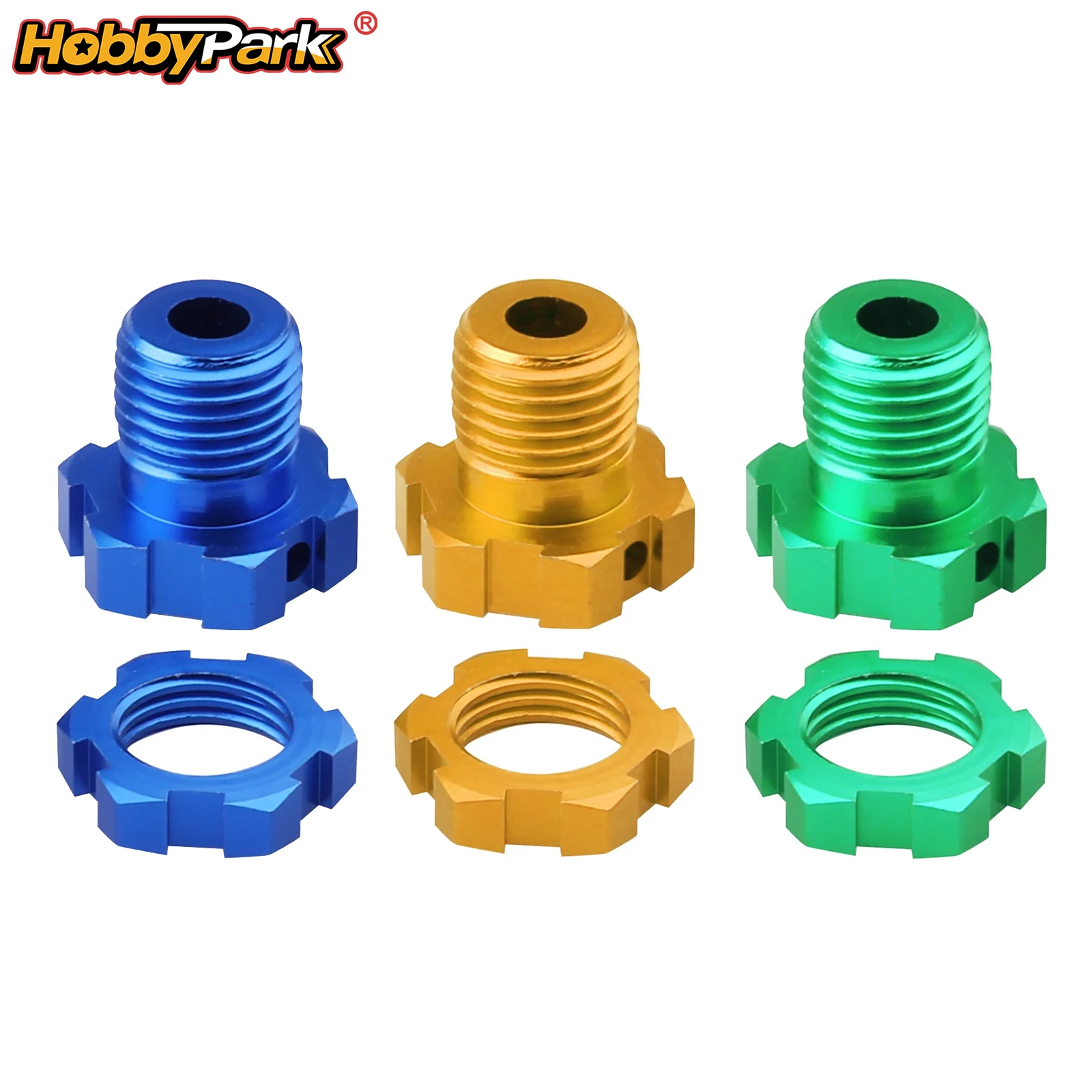 HobbyPark 17mm Hex Hubs Nuts Splined Aluminum for E-Revo Revo 3.3 E-Maxx Summit T-Maxx Slayer Pro 4X4 RC Spare Parts Hop Ups