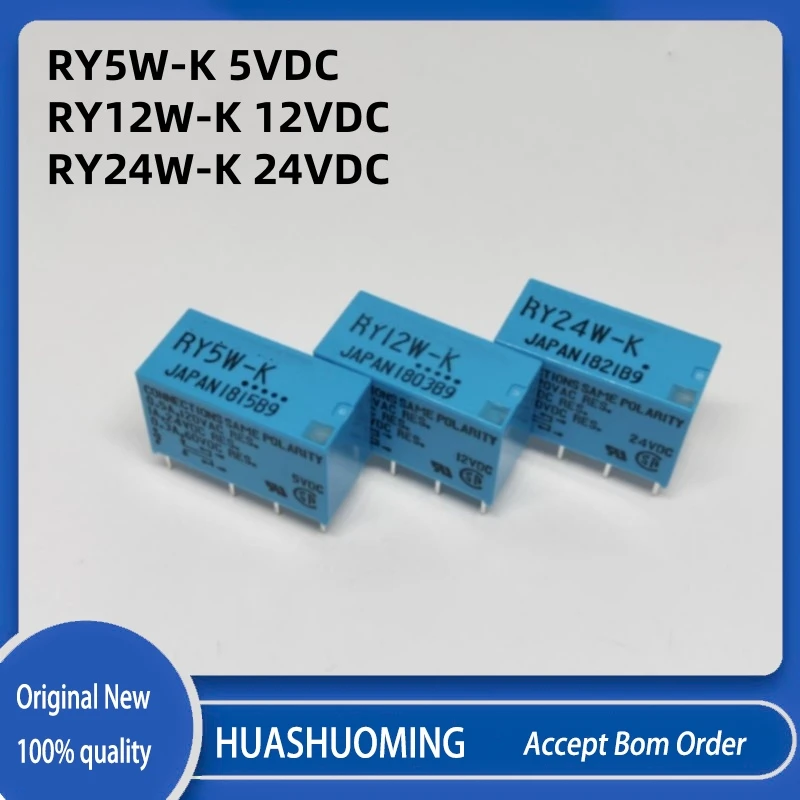 NEW  10Pcs/lot    RY-5W-K RY5W-K 5VDC RY-12W-K RY12W-K 12VDC RY-24W-K RY24W-K 24VDC  1A 8PINS